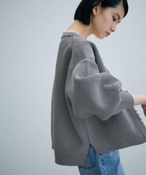 「ADAM ET ROPE'」 カーディガン FREE チャコールグレー レディース_画像6