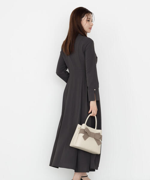 「PROPORTION BODY DRESSING」 シャツワンピース P/S ダークグレー レディース_画像6