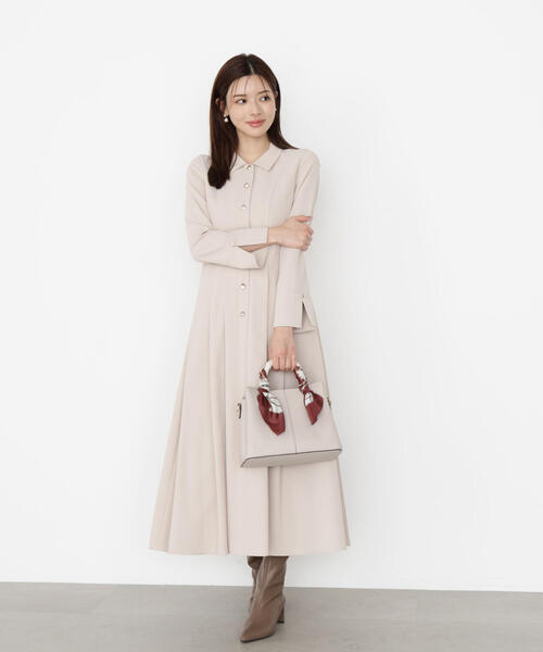 「PROPORTION BODY DRESSING」 シャツワンピース P/S ダークグレー レディース_画像9