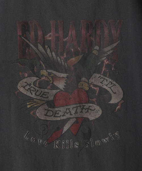 「Ed Hardy」 ノースリーブトップス X-LARGE チャコールグレー メンズ_画像8