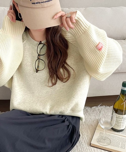 「Java」 長袖カットソー MEDIUM 杢グレー レディース_画像7