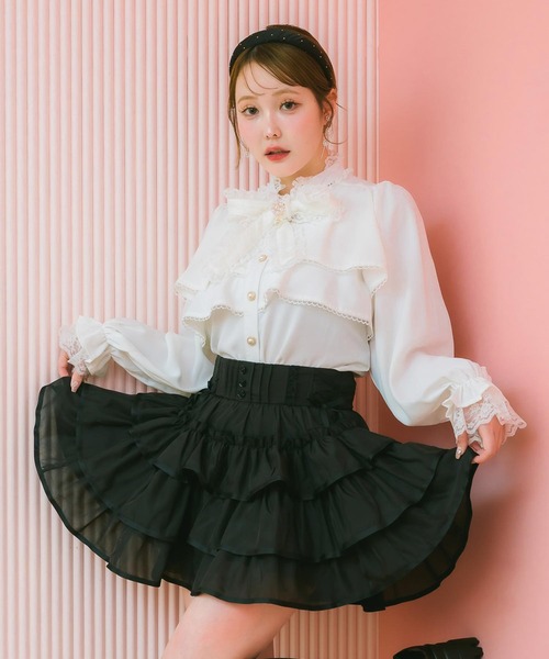 クチュールバイロジータ スカート シアーラッフルミニスカパン