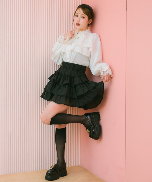 クチュールバイロジータ スカート シアーラッフルミニスカパン