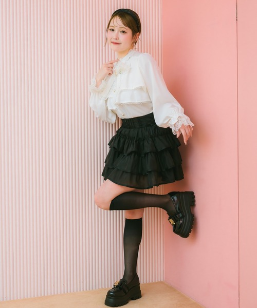 未使用✨ セシリー バンセン　ラッフル ミニスカート　フリル　UK6 クチュールバイロジータ スカート シアーラッフルミニスカパン