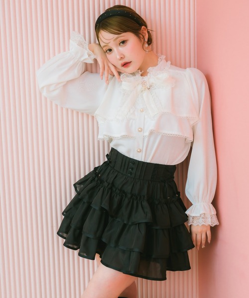 クチュールバイロジータ スカート シアーラッフルミニスカパン