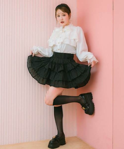 クチュールバイロジータ スカート シアーラッフルミニスカパン