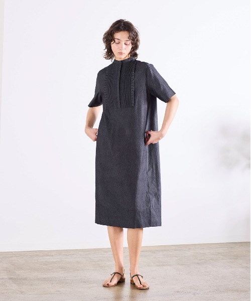 Marilyn Moon（マリリンムーン） ワンピース tuck frill cocoon denim