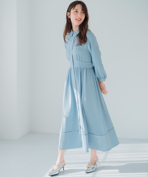 「MISCH MASCH」 長袖ワンピース S ネイビー レディース_画像3