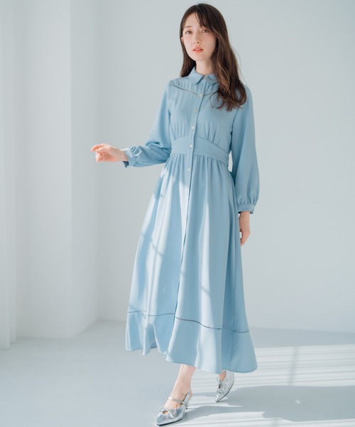 「MISCH MASCH」 長袖ワンピース S ネイビー レディース_画像4