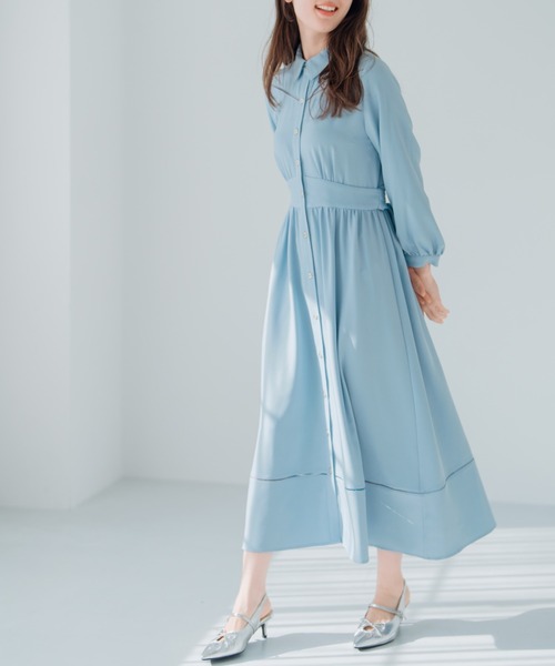 「MISCH MASCH」 長袖ワンピース S ネイビー レディース_画像6