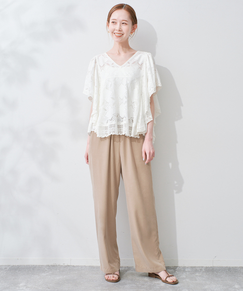 パンツ 「シリーズあり/追加」フィブリルリラックスパンツ レディースの画像