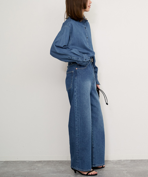 「JOURNAL STANDARD relume」 長袖ブラウス FREE ブルー レディースの画像