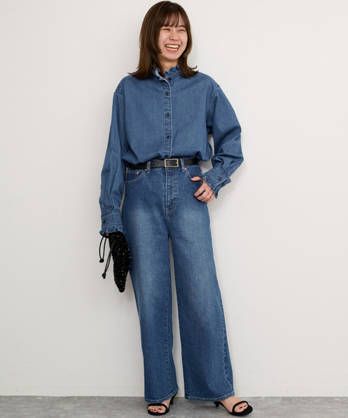 「JOURNAL STANDARD relume」 長袖ブラウス FREE ブルー レディースの画像