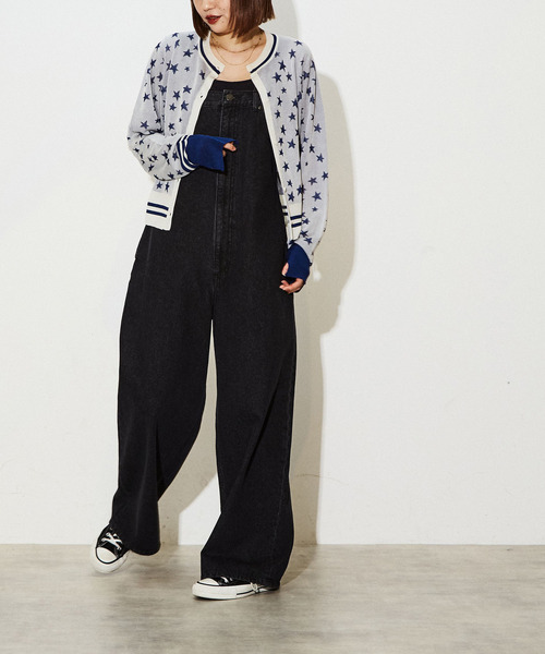 「CONVERSE TOKYO」 ニットカーディガン FREE ブラック レディース_画像2