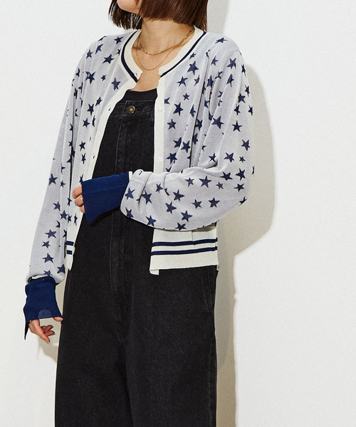 「CONVERSE TOKYO」 ニットカーディガン FREE ブラック レディース_画像3