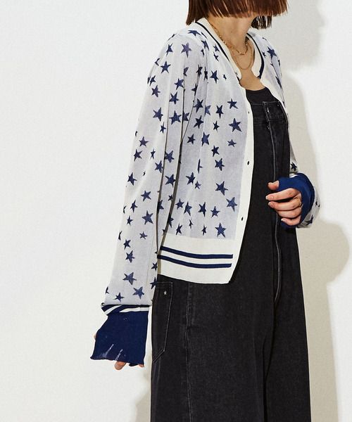 「CONVERSE TOKYO」 ニットカーディガン FREE ブラック レディース_画像4