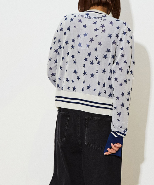 「CONVERSE TOKYO」 ニットカーディガン FREE ブラック レディース_画像6