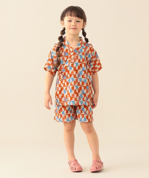 BEAMS mini（ビームス ミニ） 浴衣 幾何学柄 甚平 2026SS （90〜130cm