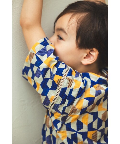 BEAMS mini（ビームス ミニ） 浴衣 幾何学柄 甚平 2026SS （90〜130cm
