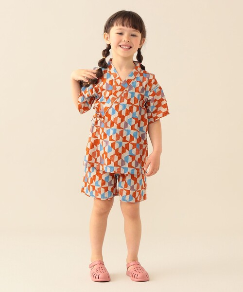 BEAMS mini（ビームス ミニ） 浴衣 幾何学柄 甚平 2026SS （90〜130cm