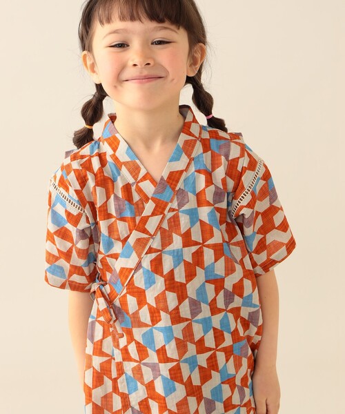 BEAMS mini（ビームス ミニ） 浴衣 幾何学柄 甚平 2026SS （90〜130cm