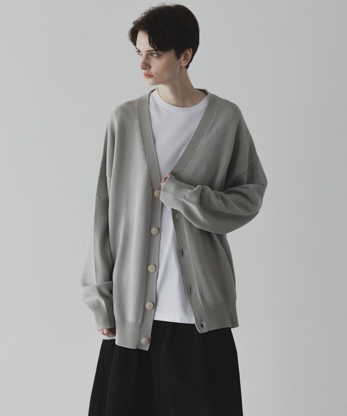 「remer」 ニットカーディガン LARGE グレイッシュベージュ メンズ_画像9