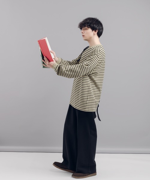 「MUHET」 チノパンツ MEDIUM ネイビー レディース_画像3