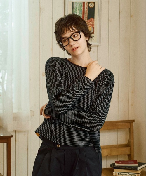 Zooodle tシャツ Border Long Sleeve T-Shirt - ボーダーロンT