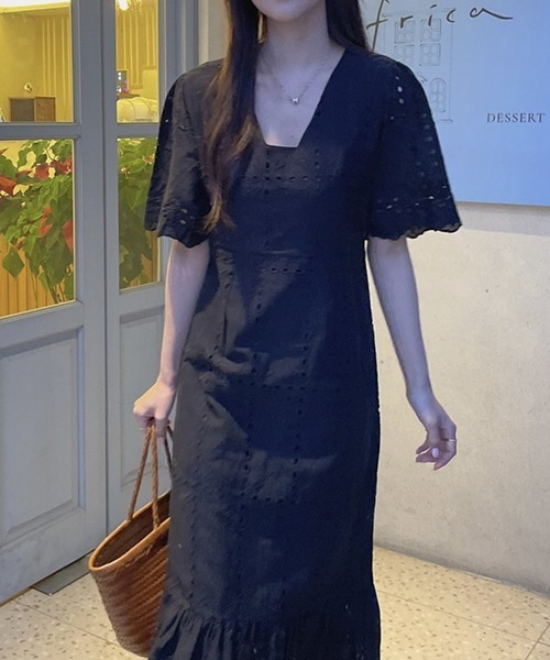「FREE STYLISTS」 「mimi」半袖ワンピース FREE ホワイト レディース_画像5