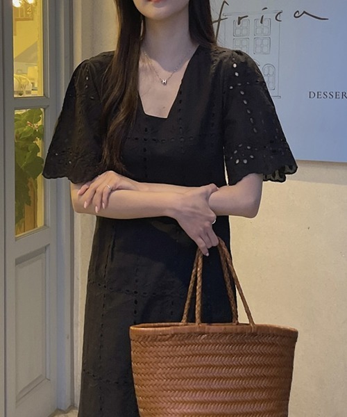 「FREE STYLISTS」 「mimi」半袖ワンピース FREE ホワイト レディース_画像7