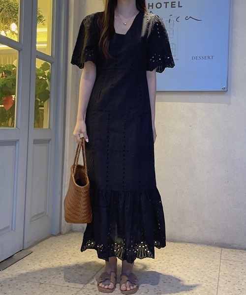 「FREE STYLISTS」 「mimi」半袖ワンピース FREE ホワイト レディース_画像9