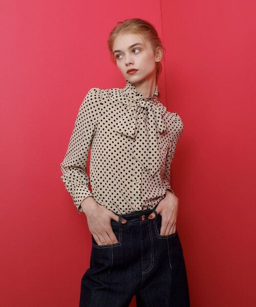 LOULOU WILLOUGHBY（ルルウィルビー） ブラウス シャツ デシンドット