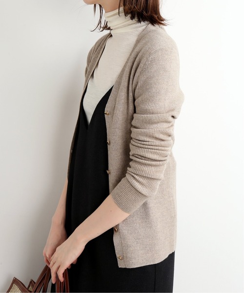 IENA 2019AW 定価26400円 ワイドリブウールニットカーディガン IENA 2019AW ワイドリブウールニットカーディガン