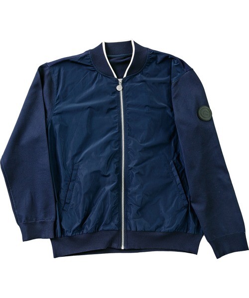ジャケット ライダースジャケット 高密度ナイロン&ニットコンビアワードブルゾン|ZOZOTOWN PayPayモール店|01