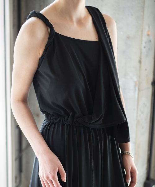 ワンピース WASHABLE SMOOTH DRAPED DRESS WASHABLE SMOOTH DRAPED DRESS