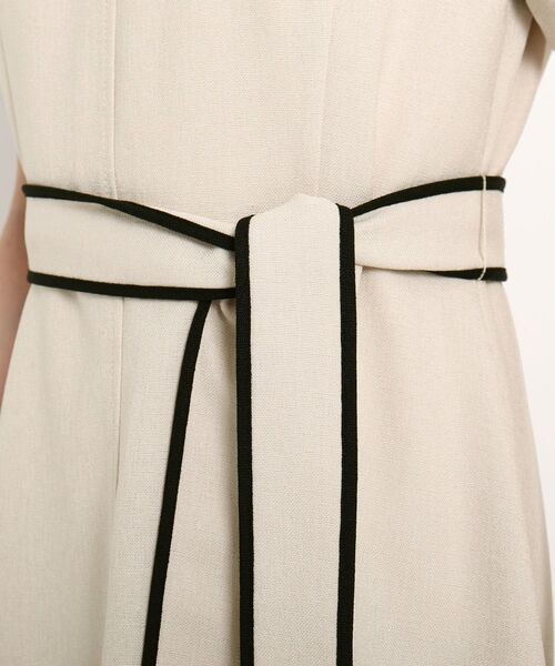 高品質の激安 ワンピース チュニック ワンピース 洗える 日本製 麻調バイカラーパイピングワンピース Centralheating Air Com