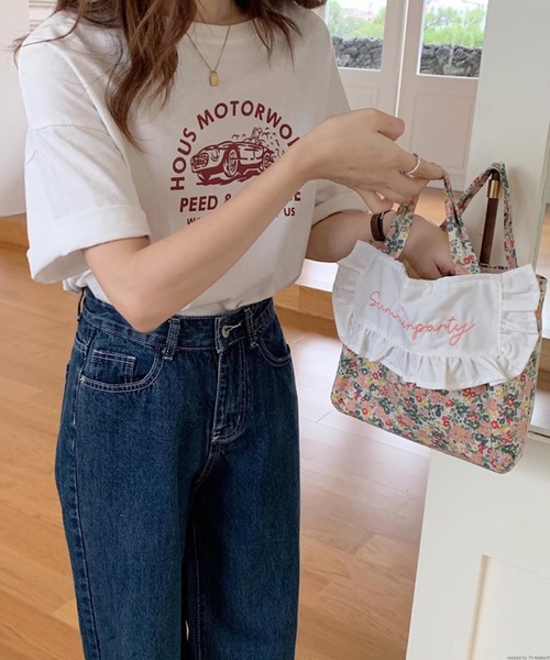 WORD FISH 花柄ハンドバッグ TONE SELECT GOODS トートバッグ Liaa/花柄 ボーダー ラメ