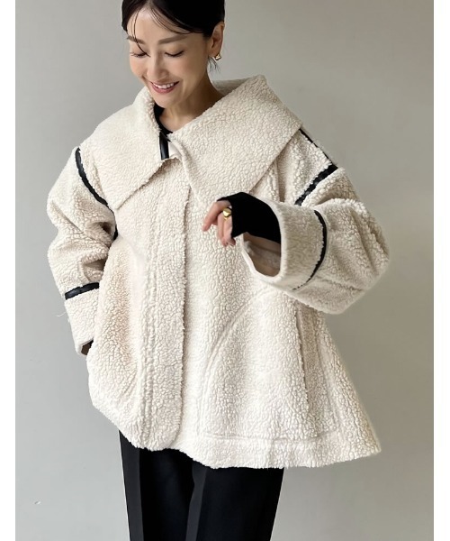 【未使用タグ付／定価24.2万円】　BLANCHA　TEDDYムートンコート Re:EDIT ムートンコート ボアコート 「m___yo__さん着用」「金子麻貴