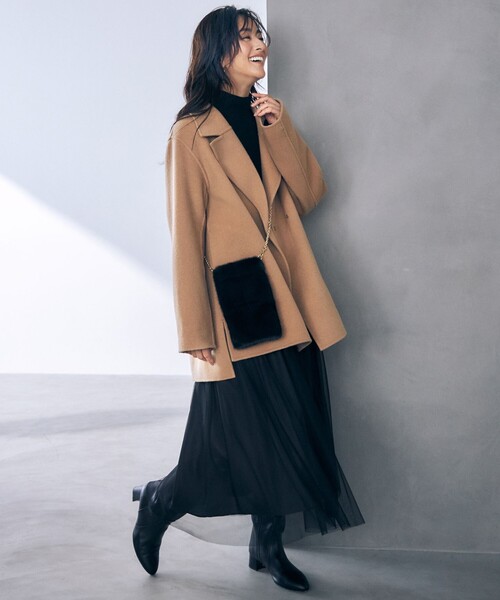 自由区（ジユウク） コート アウター ウールリバーショート コート