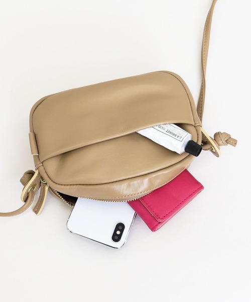 COOCO（クーコ） ショルダーバッグ バッグ シープレザーラウンド型ミニ
