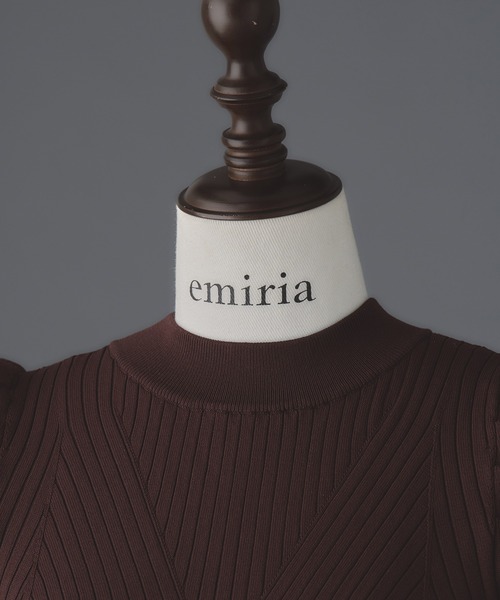 emiriawiz ワンピース Rib knit puff-sleeve one-piece レディース  