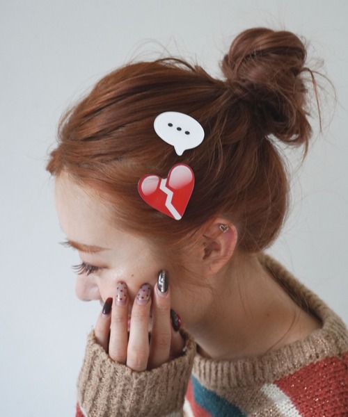 Port ヘアクリップ おもしろ 表情 10個セット / 前髪クリップ