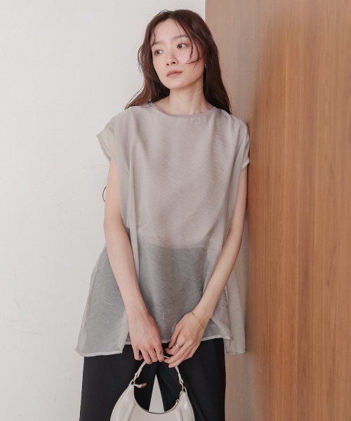 BAB tシャツ シアーレイヤードノースリーブトップス レディース