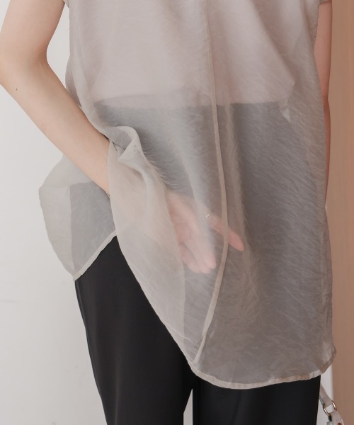 tシャツ Sheer layreard cut tops　　シアーレイヤードカットトップス レディース BAB tシャツ シアーレイヤードノースリーブトップス レディース