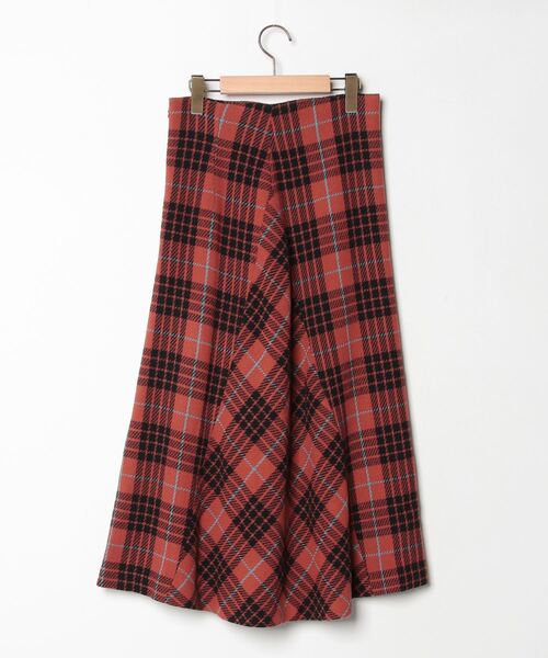 VERMEIL par iena」 ロングスカート 36 レッド レディース