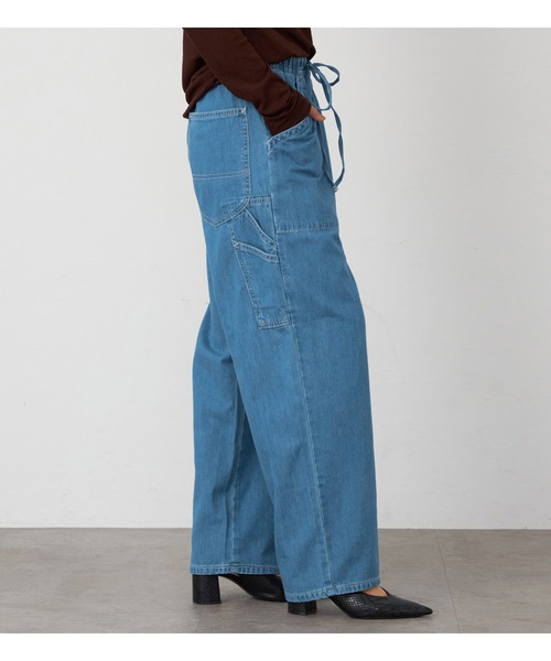 ワイドパンツ ジーンズ デニム デニムパンツ レディースの画像