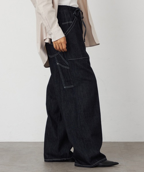 ワイドパンツ ジーンズ デニム デニムパンツ レディースの画像