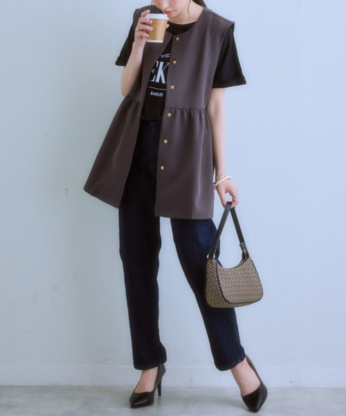 7days Life Styling ベスト ジレ ダブルクロスペプラムジレ