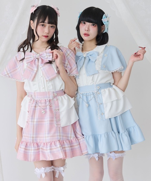 DearMyLove スカート 夏 ハートボタンペプラムスカート : ZOZOTOWN