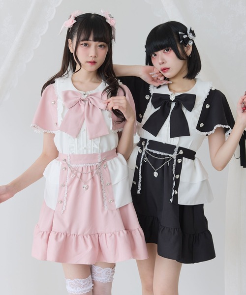 DearMyLove スカート 夏 ハートボタンペプラムスカート : ZOZOTOWN